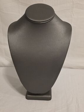 Gray Leatherette Necklace Stand Display Bust Fixture 11" Jewelry Holder New